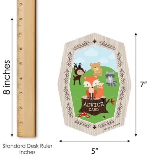 Big Dot of Happiness Woodland Creatures - Wish Card Baby Shower Activities - Shaped Advice Cards Game - Set of 20 image {3}