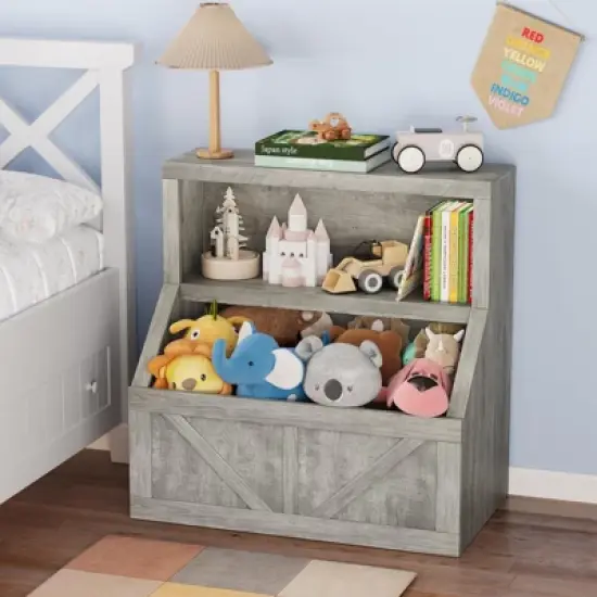 Kids Bookshelf Bookcase Toddlers Playhouse Cabinet Shelf image {6}