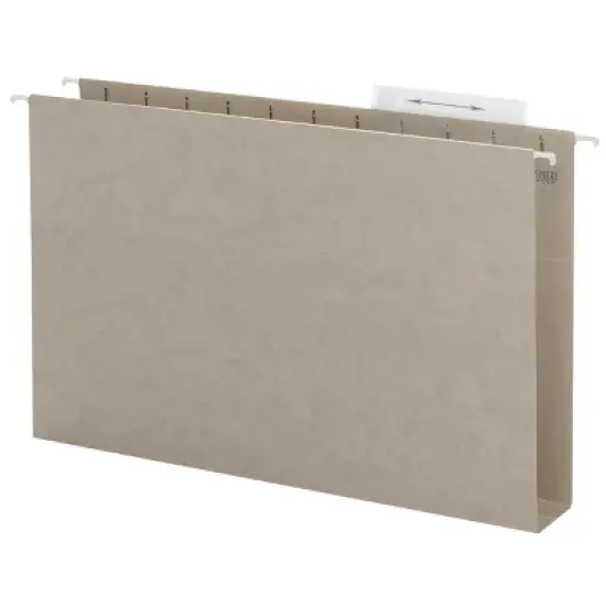 Smead TUFF  Hanging Box Bottom Folder with Easy Slide  Tab, 2" Expansion, Legal Size, Steel Gray, 18 Per Box (64340) image {3}