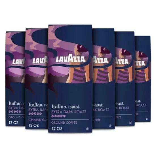 Lavazza Italian Roast Ground Coffee, Extra Dark Roast, 100% Arabica, 12 oz Bag (Pack of 6) image {8}