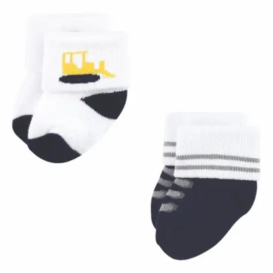 Luvable Friends Infant Boy Newborn and Baby Terry Socks, Bulldozer image {3}