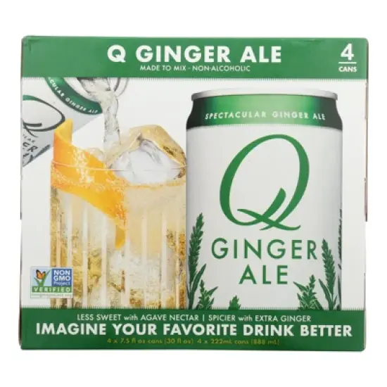 Q Mixers Ginger Ale - Case of 6/4 pack, 7.5 oz image {1}