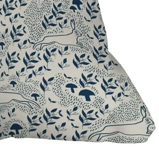 20"x20" Deny Designs Gyaneshwari Dave Moon Bunny Square Outdoor Throw Pillow Off-White image {1}