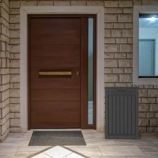 Sersper 48 Gallon Multi-Purpose Lockable Trash, Storage & Parcel Drop Box, Waterproof Resin, Black (4 Pack) image {6}