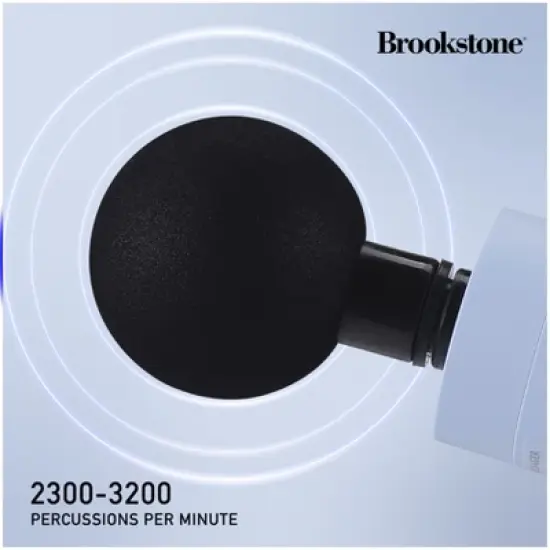 Brookstone Ergo Pulse Cordless Percussion Massager &ndash; Rechargeable with 4 Speeds, 4 Heads & Storage Case image {2}