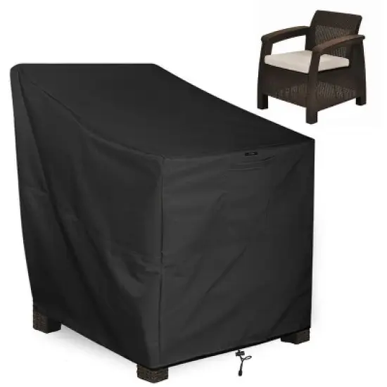 KHOMO GEAR Patio Chair Cover &ndash; Premium Heavy-Duty Outdoor Furniture Cover for All-Weather Protection &ndash; Waterproof, Durable - Black image {6}