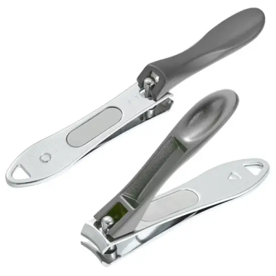 Unique Bargains Nail Clippers Set Fingernail Toenail Cutter Clippers with Nail File Stainless Steel Gray 3 Pcs image {2}