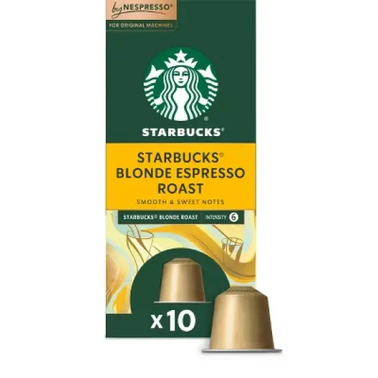 Starbucks by Nespresso Original Line Pods Light Roast Coffee Blonde Espresso Roast - 10ct image {9}
