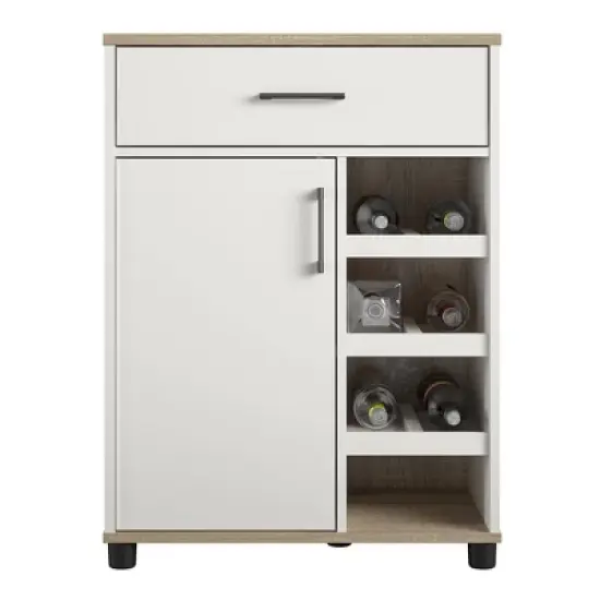 Canturbury Bar Cabinet with Beverage Shelves White - Room & Joy image {9}