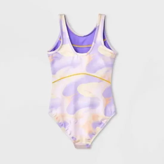 Girls' Gymnastics Swirl Pull-On Leotard - Cat & Jack&trade; Purple/Yellow image {1}