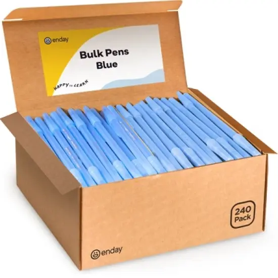 Enday Bulk Ballpoint Pens (240 Pack) Ink pens bulk, Medium Point 1.0mm, office, Smooth Writing black ink pens for School, Home, and Office. image {8}