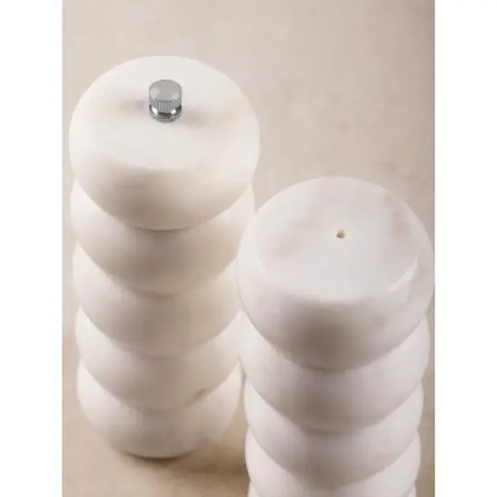 Quinto Marble Salt & Pepper Set - Large image {2}