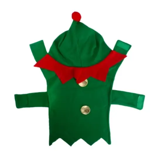 Northlight 27" Green and Red Christmas Elf Dog Costume - Size S image {1}