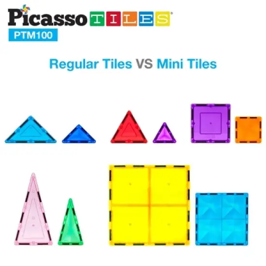 PicassoTiles&reg; Mini Diamond Magnetic Building Block, 100-Piece Set image {5}