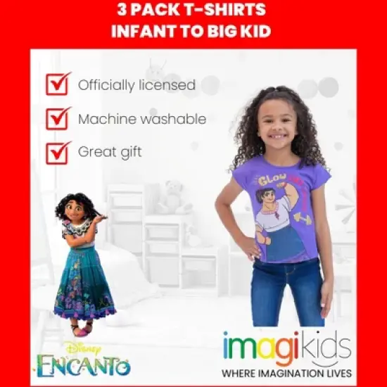 Disney Princess Ariel Cinderella Tiana Snow White Rapunzel Girls 3 Pack T-Shirts Toddler image {4}