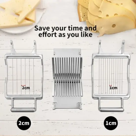 Cheese Cutter with Replaceable 1 cm & 2 cm Wire Blades &ndash;  Cheese Slicer &ndash; Perfect for Cheese, Butter, Tofu & More image {2}