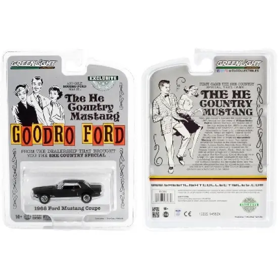 1967 Ford Mustang Stealth Matt Black "He Country Special" Bill Goodro Ford Denver Colorado 1/64 Diecast Model Car by Greenlight image {2}