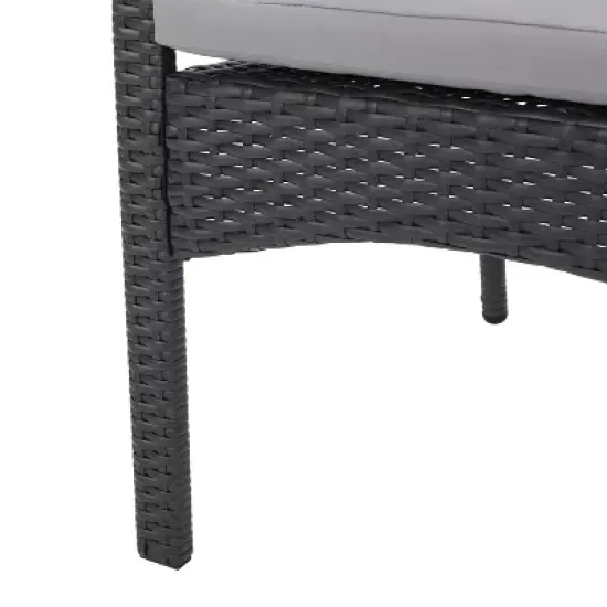 Christopher Knight Home Garner Outdoor Acacia Wood and Wicker 7 Piece Dining Set with Cushion image {11}