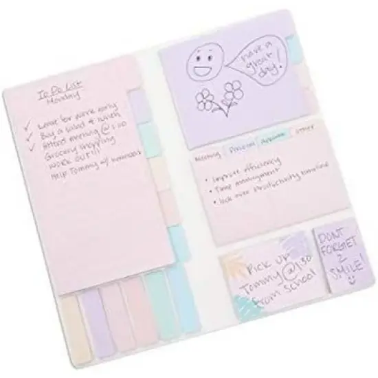 Paper Junkie 2 Pack Self Adhesive Planner Sticky Notes with Tabs, Tropical Design (4 x 8 in) image {3}