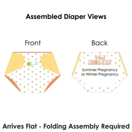 Big Dot of Happiness Baby Neutral - Baby Shower Conversation Starter - 2-in-1 Dirty Diaper Game - Set of 24 image {6}