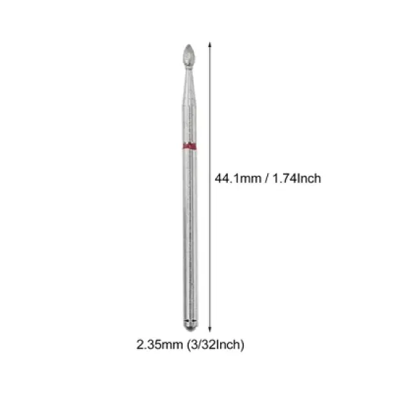 Unique Bargains Emery Nail Drill Bit Set for Acrylic Nails 3/32 Inch Nail Art Tools 44.1mm Length Red 10 Pcs image {3}