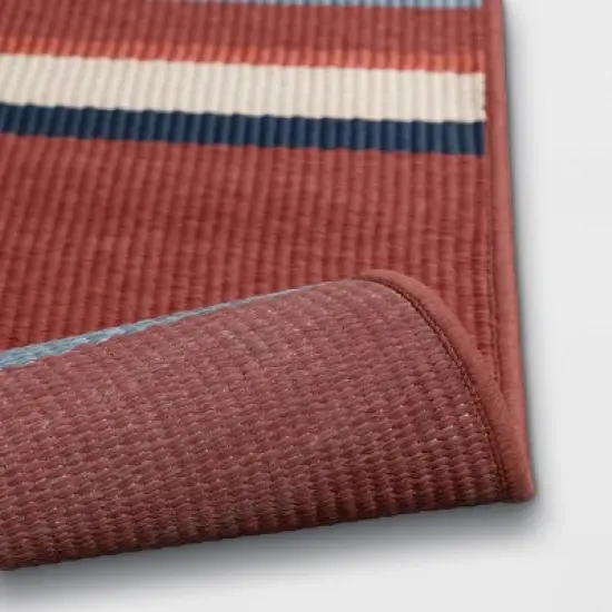 5'x7' Striped Outdoor Rug Red - Threshold&trade; image {3}