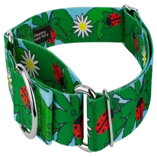 Country Brook Petz 1 1/2 Inch Ladybug Picnic Martingale Dog Collar image {1}