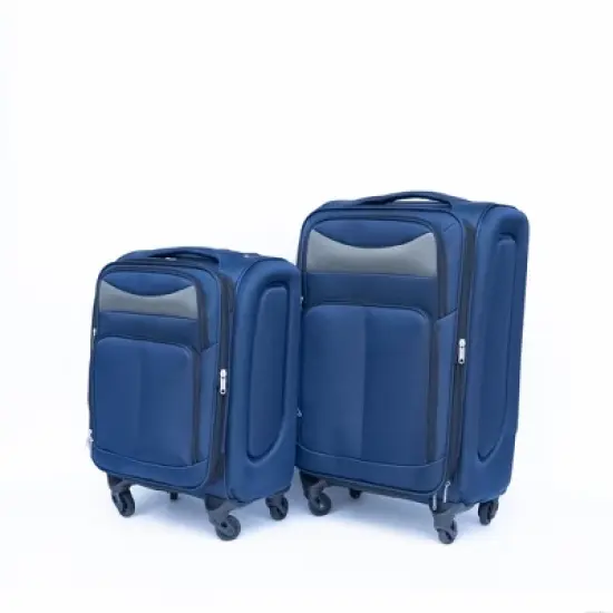 Gulches (20"+24") Two-piece suitcase suitcase set Oxford trolley case without password lock universal wheel, Blue image {4}
