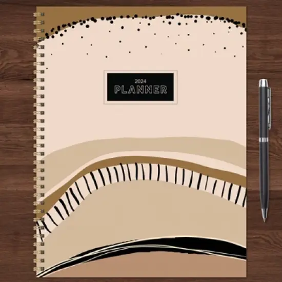 TF Publishing 2024 Weekly/Monthly Planner 11"x9" Black & Tan image {5}