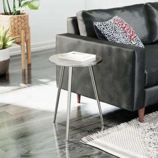 Kane Side Table Aluminum Silver - ZM Home image {6}