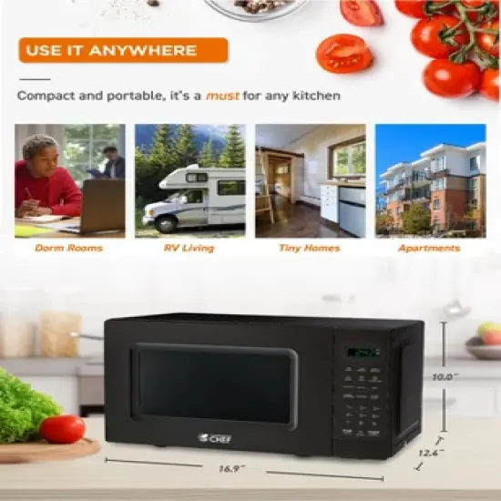 COMMERCIAL CHEF Countertop Microwave Oven 0.7 Cu. Ft. 700W image {8}