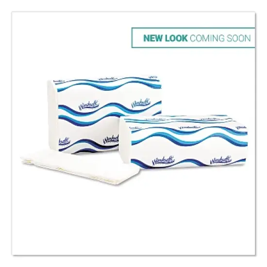 Windsoft Multifold Paper Towels, 1-Ply, White, 9.25 x 9.5, 250/Pack, 16 Packs/Carton image {1}