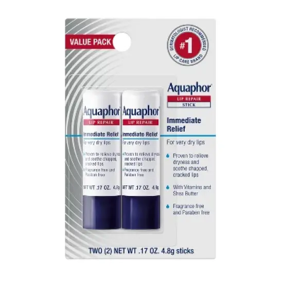 Aquaphor Lip Balm Repair Stick for Chapped Lips - 2pk/.34oz image {9}