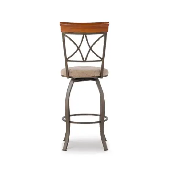 29" Carter Swivel Barstool Metal/Tan/Cherry - Powell Company image {5}