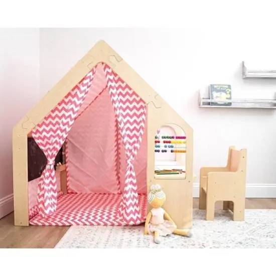 Avenlur Flair - Wooden 5 In 1 Indoor Playhouse Play Tent with Desk Table image {11}