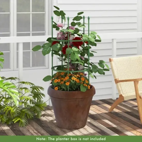 Tangkula 3-Pack Garden Tomato Trellis 40" Plant Support Cage w/ Adjustable Size for Plants image {2}