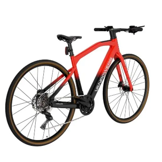 Vanpowers Adult UrbanCross Pro 2.25' Step-Over Electric Bike - Red/Black L image {2}