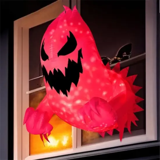 Joyfy 4.5 FT Tall Halloween Inflatable Outdoor Decoration, Inflatable Scary Ghost with Rotating LED for Halloween Window Yard Lawn Outdoor Decoration image {10}