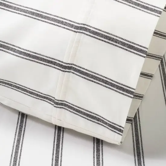 2pk Cotton Percale Tick Stripe Pillowcase Set - Hearth & Hand&trade; with Magnolia image {2}