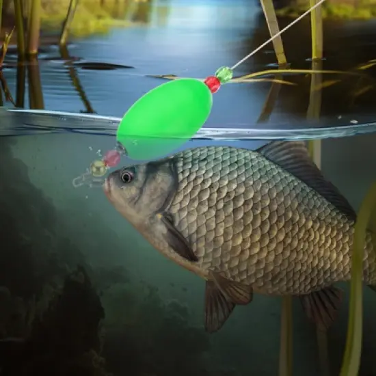 Unique Bargains Plastic Weighted Popping Oval Fishing Floats Rigs 2 Pcs image {3}