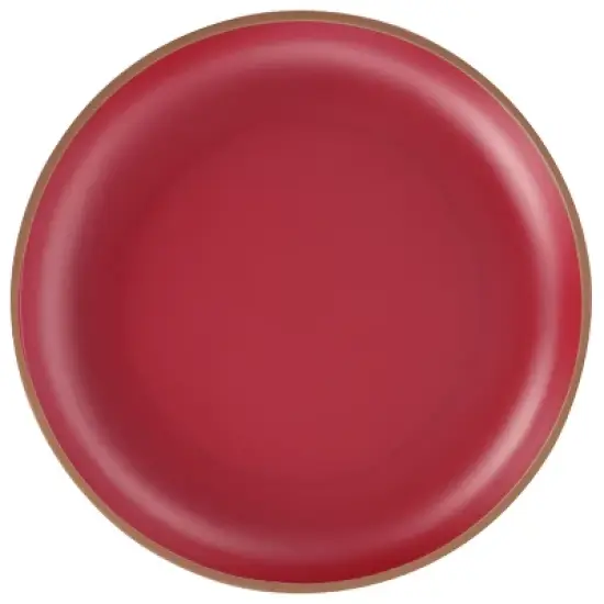 Gibson Home Rockabye 4 Piece Melamine Dinner Plate Set in Dark Pink image {2}