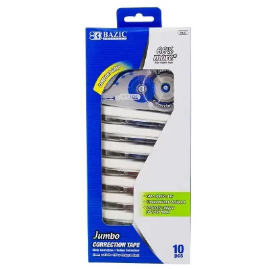 BAZIC PRODUCTS BAZIC 5 mm x 394" Jumbo Correction Tape W/ Grip (10/Pack) image {6}
