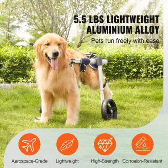VEVOR 2 Wheels Dog Wheelchair for Back Legs, Pet Wheelchair Lightweight & Adjustable Assisting in Healing,  Dog Cart/Wheelchair ,(M) image {2}