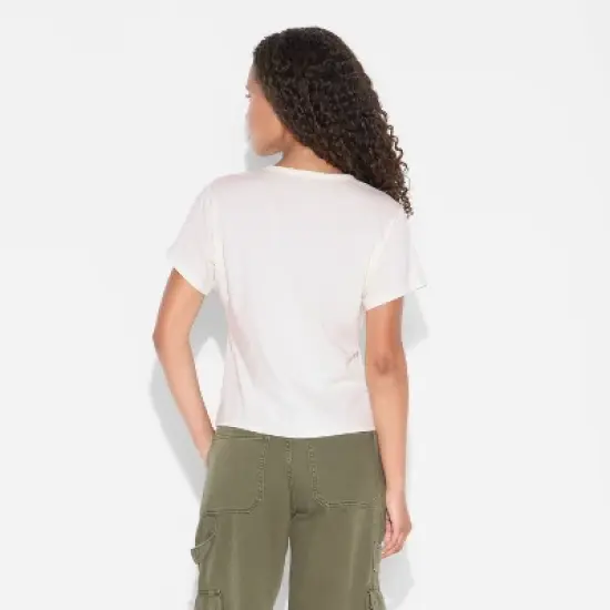 Women's Locals Only Cow Short Sleeve Shrunken Graphic T-Shirt - Off-White image {2}