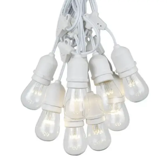 Novelty Lights Edison Outdoor String Lights with 50 Suspended Sockets White Wire 100 Feet image {7}