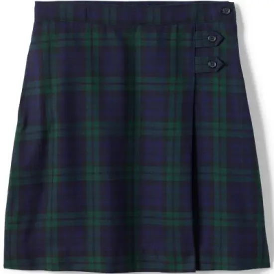 Lands' End School Uniform Girls Slim Plaid A-line Skirt Below the Knee image {7}