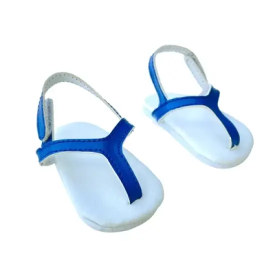 Sophia&rsquo;s Stripe Romper and Sandals for 18" Dolls, Blue/White image {6}