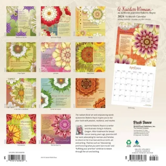 Brush Dance 2024 Wall Calendar 12"x12" A Fearless Women image {1}