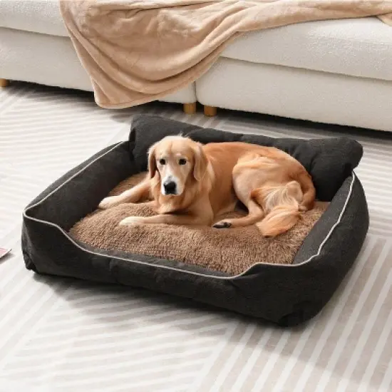 Heynemo Medium Dog Bed with Anti-slip Bottom & Removable Washable Cover, Plush Pet Bed for Dogs and Cats, Cat Couch Bed for Indoor, Outdoor image {8}