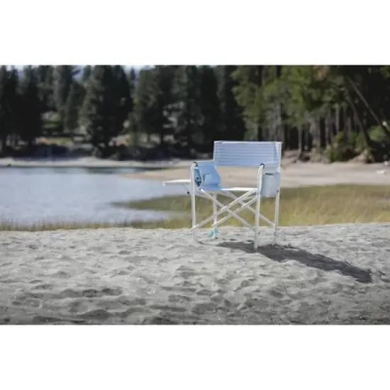 Picnic Time Outdoor Directors Chair - Mod Denim Stripes image {15}